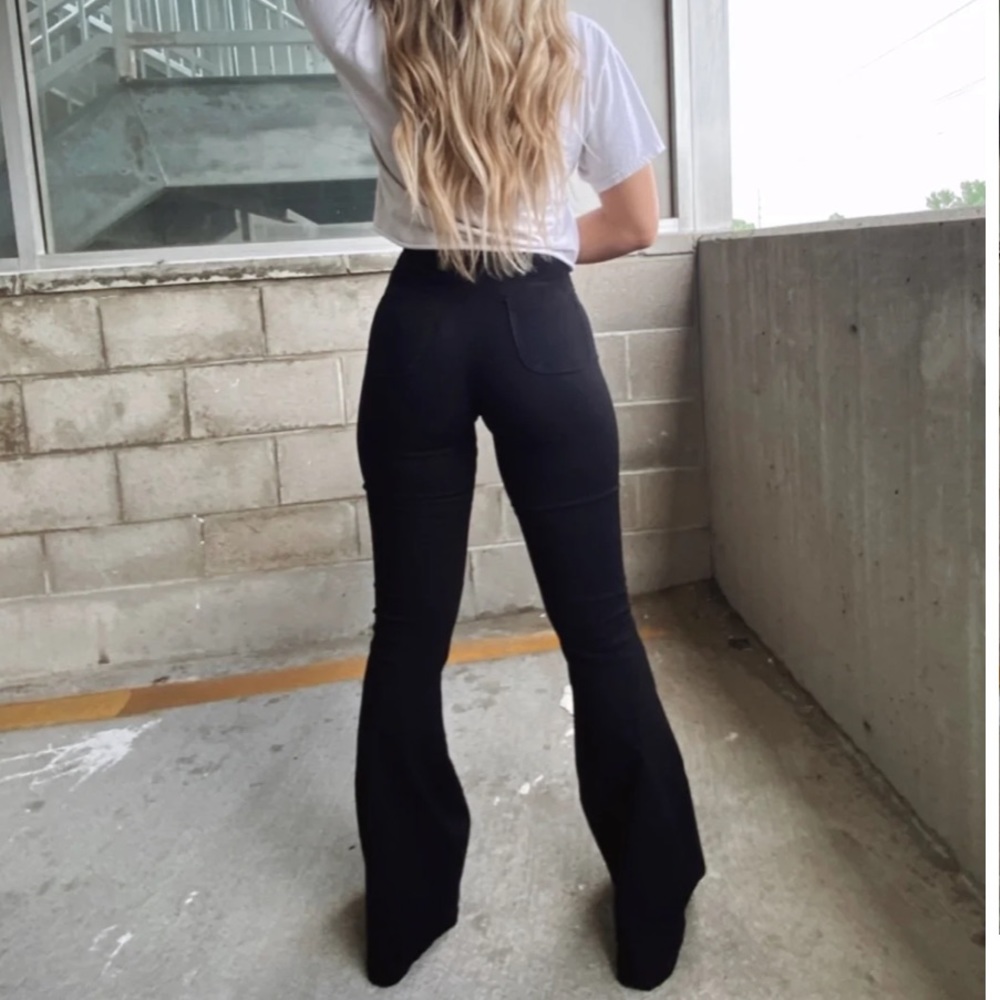 Black flare pants